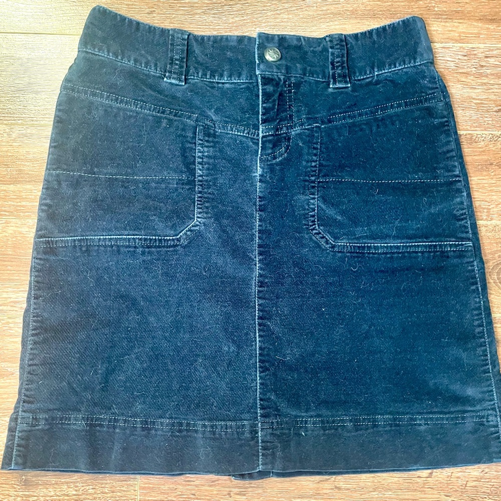 ATHLETA Classic Black Corduroy Skirt